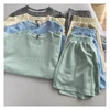 Shorts Sets Summer Cotton Sets Women Casual Two Pieces Short Sleeve T Shirts and High Waist Short Pants Solid Outfits Tracksuit 1