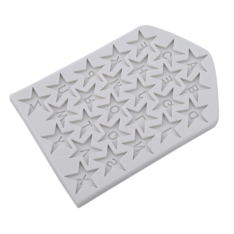 Silicone Mold Cake Decorating Tool New Gray Star Letter Baking Chocolate Candy Tool Fondant Tool