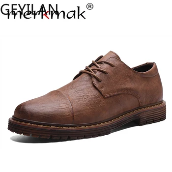 

Autumn New Retro Men Shoes Classic Ankle Men's Dress Shoes Leather Buiness Casual Shoes Men Formal Flats Man Sneakers