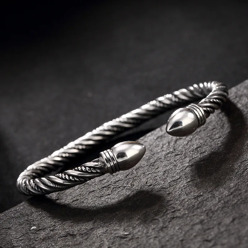 

One Deer Silver S990 Pure Silver Retro Thai Silver Retro Weaving Twist Adjustable Fine Silver Women's-Bracelet