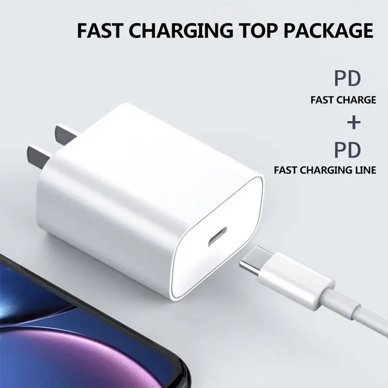 quick charge 2.0 20W PD USB-C Power Wall Charger Adapter For iphone 13 13mini Pro Max Type C fast charging Data Cable for iPhone 12 11 8 Plus XS quick charge 3.0