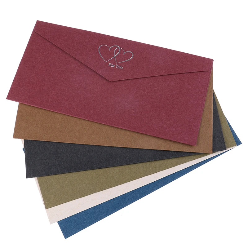 1Pc Envelope Vintage Hot Stamping Printing Kraft Paper Envelopes School Supplies Envelope for Wedding Letter Invitation 6 Colors