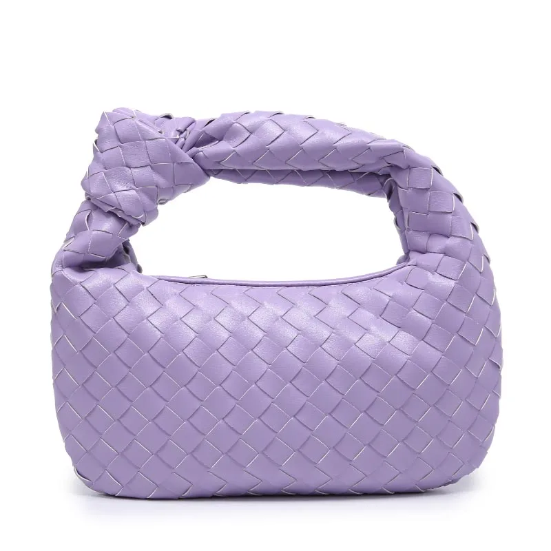 2022 Fashion Handmade Woven Bag Luxury Woven Leather Printed Shoulder Bag Lady Crossbody Hobo PU Knotted Handle Casual Handbag 