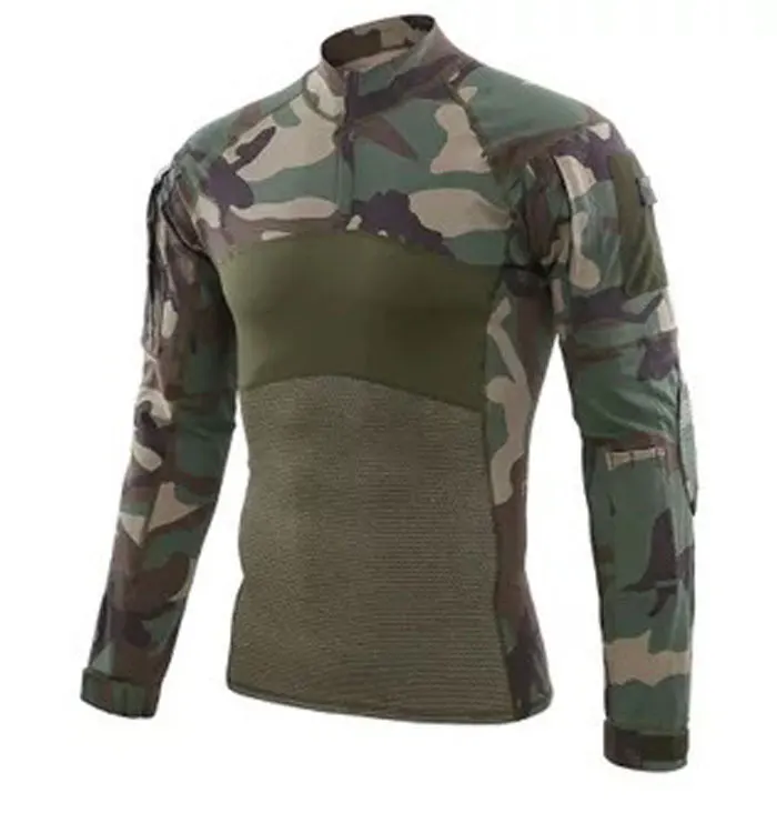 Военный стиль Униформа боевая рубашка для мужчин десантный тактический камуфляж США армейская футболка страйкбол пейнтбол с длинным