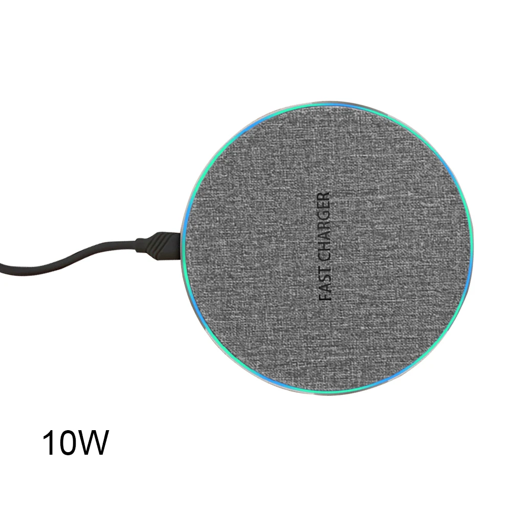  Round Fashion Fast Charging Pad Ultra Thin Desk LED Indicator Office Adapter Aluminum Alloy Univers