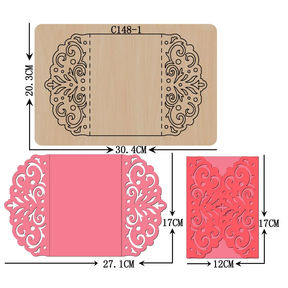 Новая открытка, конверт, приглашение, свадьба, DIY деревянные штампы для скрапбукинга C-148-1 вырубки