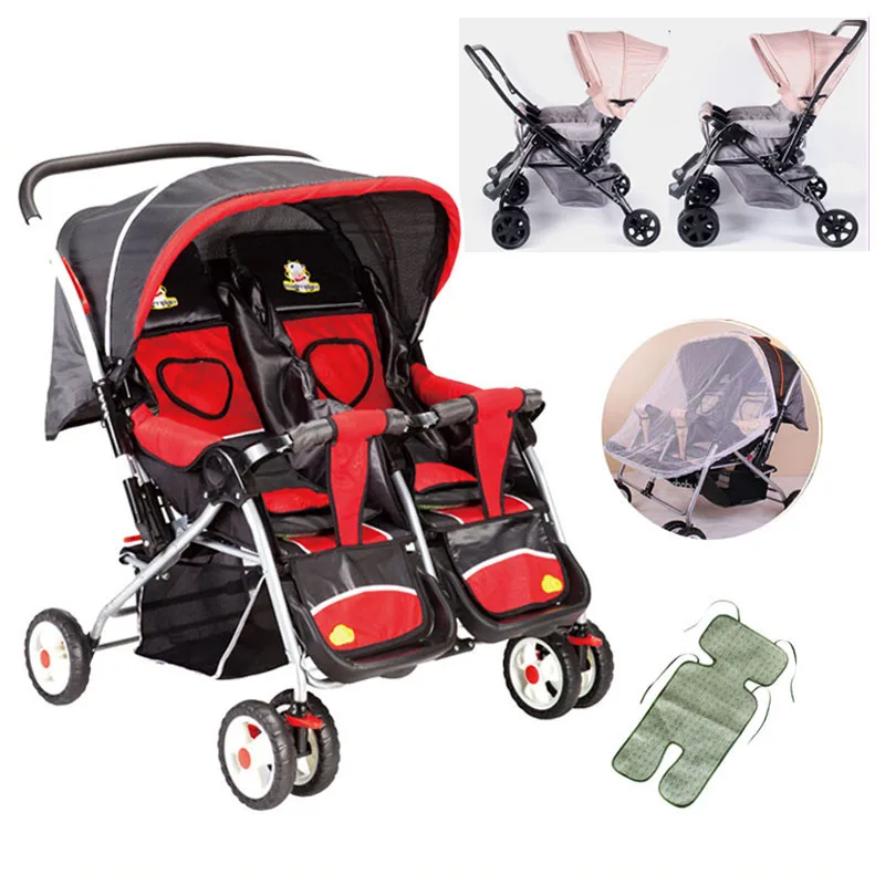 Двойная Складная коляска Twins с откидной ручкой подходит для детей|pushchair travel