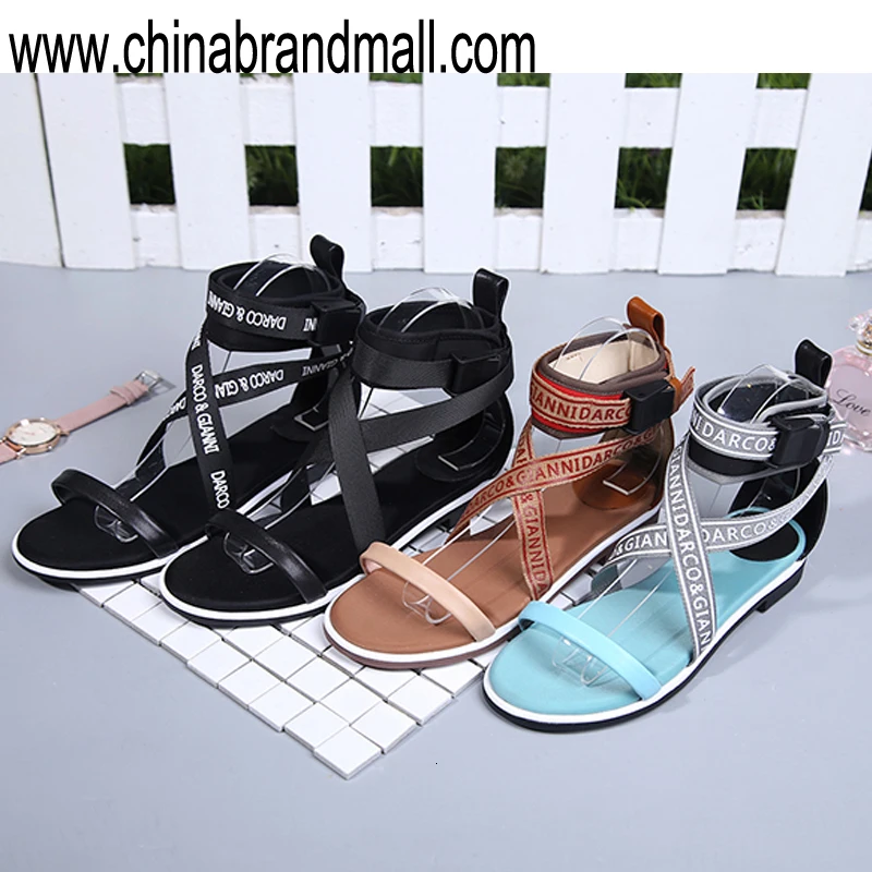 

2019 new women sandals low heels solid colors summer shoes open toe casual shoes woman beach flat sandals female