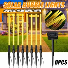 8 шт./компл. Солнечный Мощность акриловое пузырчатое Светодиодный светильник Открытый сад газон лампы на солнечных батареях с низким напряжением для уличного фонаря Декор