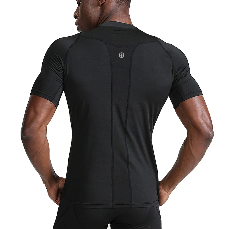 

AlphaGym Breathable Compression T Shirts Men Sports Running Quick Drying Tights Exercise Bodybuilding Fitness Lulu Style
