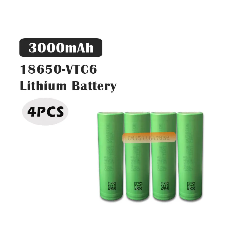 4 шт. EastFire VTC6 3 7 V 3000mAh литий-ионная аккумуляторная батарея 18650 Akku для Sony US18650VTC6 30A