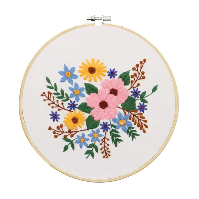 DIY Flower Embroidery Kit for Beginner Pattern Printed Needlework Cross  Stitch Set Starter Kit Ribbon PaintingSewing Art Craft - AliExpress