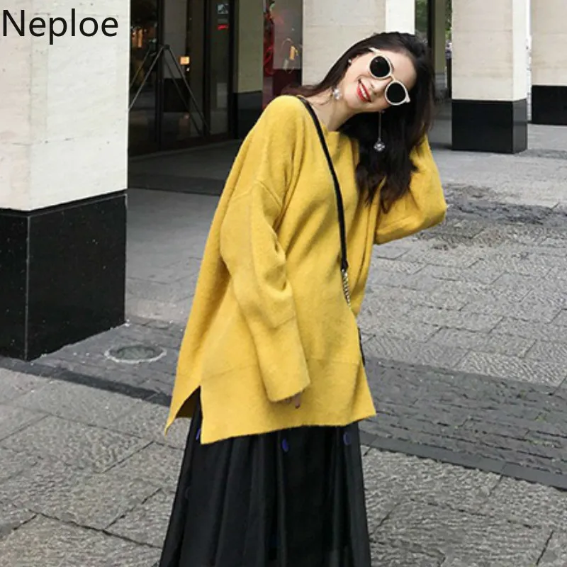 Neploe корейский Crazy style свободные пуловеры с круглым вырезом Hiver толстые хлопковые трикотажные женские свитера Дамские свитера Новинка 45582