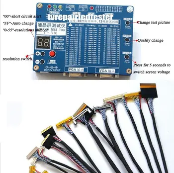 

Computer Laptop TV Repair Tool LCD/LED Test Panel Tester Support 7"-84" HD1920*1200 Built-in 55 kinds Of Programs 12 Test Pics