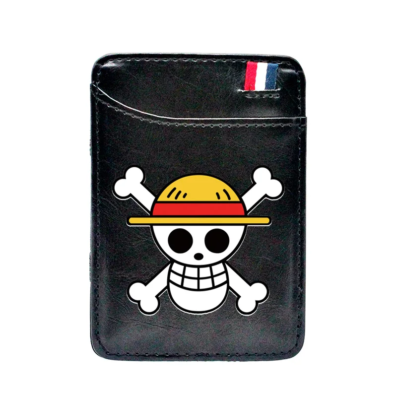 

Punk Style ONE PIECE Skull Leather Printing Magic Card Holder Men Wallet Women Thin Purse