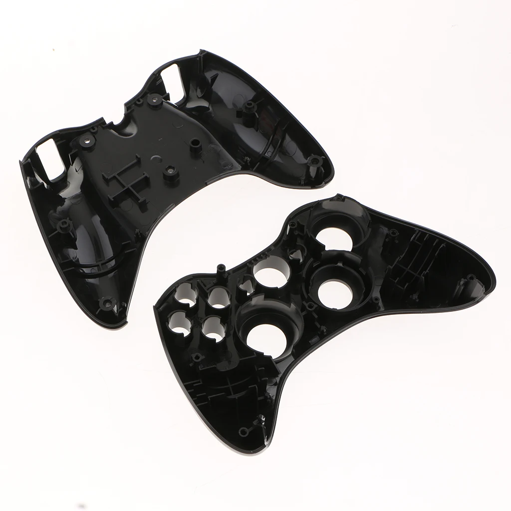 2Pcs Full Case Shell Kit for Microsoft Xbox 360 Controller Button Set Replacement Part Black