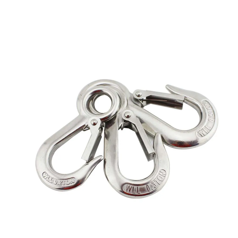 

304 Stainless Steel American Type Marine Trigger Round Swivel Eye Lifting Snap Tone Hook 0.2T/0.3T/0.5T Working Load Limit