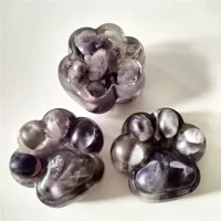 1Pcs Freedom Natural Amethyst Crystal Stones Irregular Epoxy Resin Craft Paw Reiki Healing Gift Decor