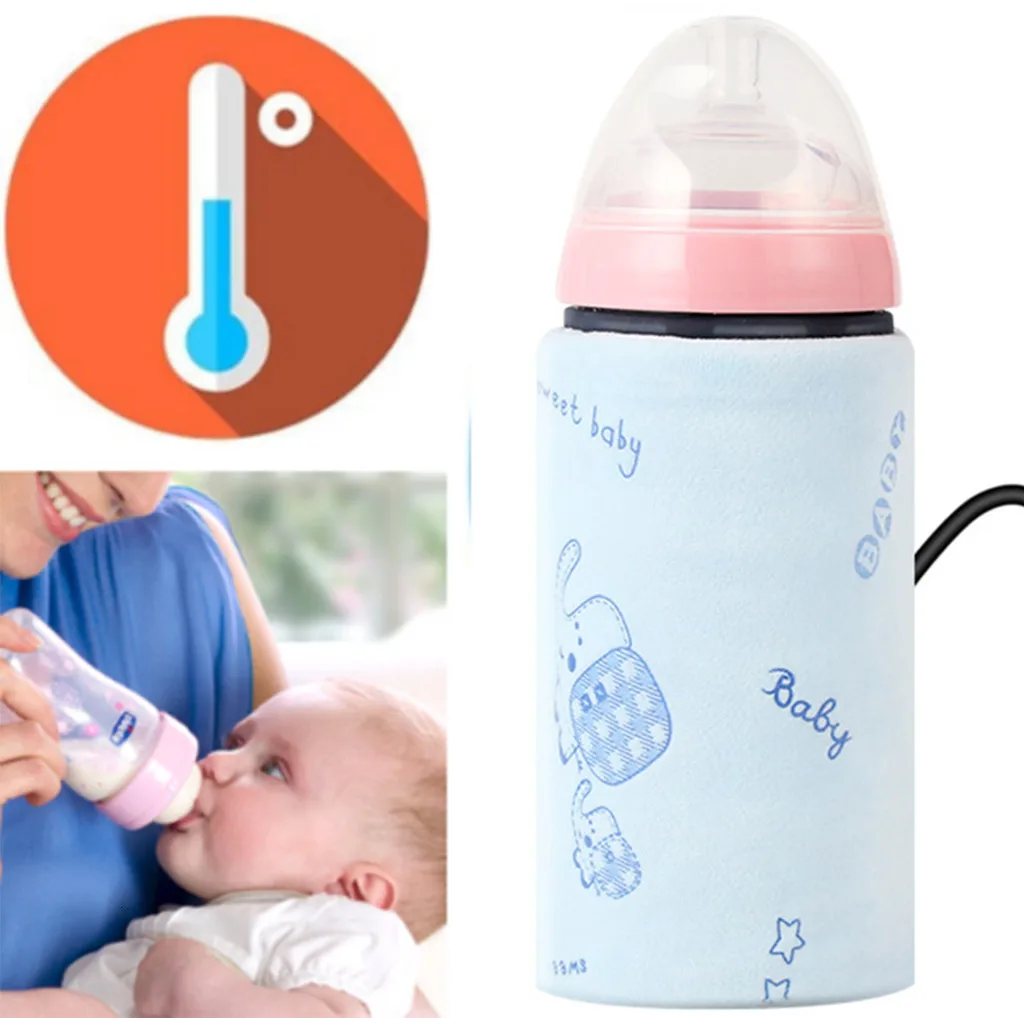 USB Milk Water Warmer Travel Stroller Insulated Bag Baby Nursing Bottle Heater Newborn Infant Portable Bottle Feeding Warmers