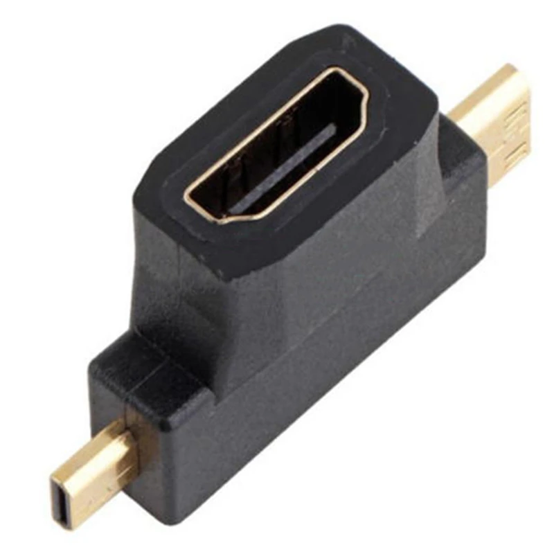 3 в 1 Micro HDMI male+ Mini HDMI male to HDMI 1,4 женский кабель адаптер конвертер для HDTV 1080P HDMI кабели