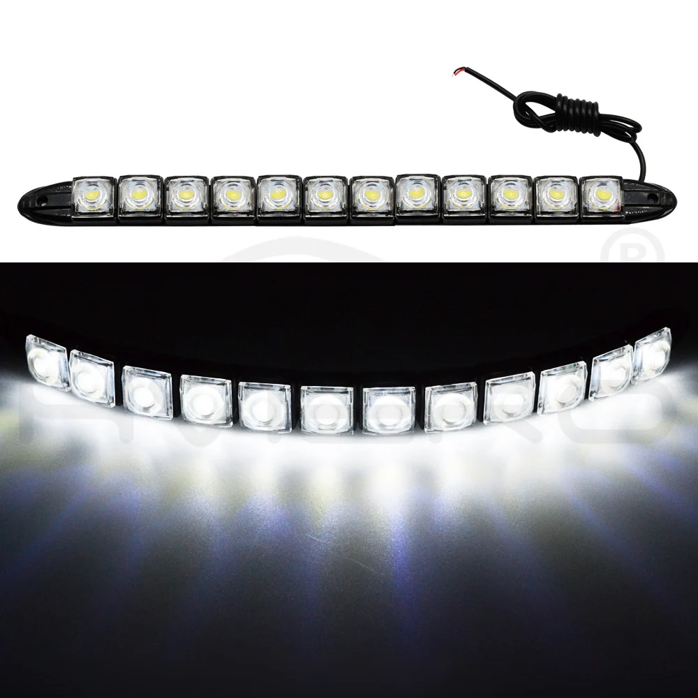 Hviero Car Styling COB DRL Fog Light Flexible Silicone white Daytime Running Lights Auto Led HeadLamp IP67 Waterproof 10w Bright Led car styling