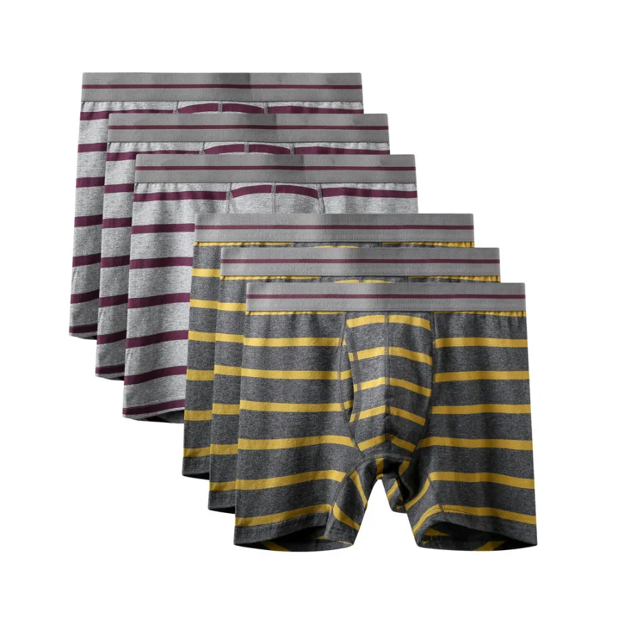 6Pcs A2388 Mix B22 6 шт./партия качественные брендовые новые хлопковые мужские Длинные боксеры шорты мужские трусы мужские модные сексуальные трусики большие размеры для мужчин нижнее белье 3XL - Цвет: 6Pcs A2388 Mix B22