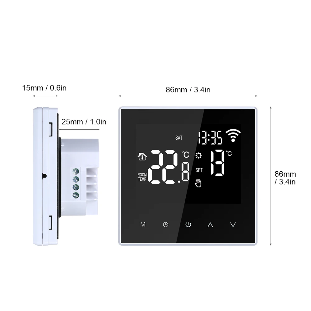 Умный термостат, Еженедельный Программируемый Регулятор температуры для электрического подогрева полов с ЖК-экраном для дома и офиса