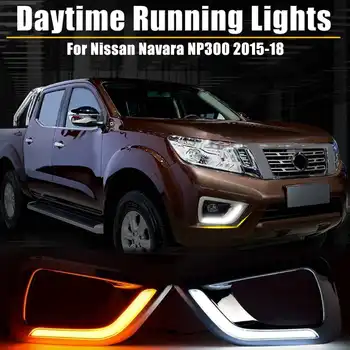 

1 Pair Dual LED Color Amber White Switchback DRL Daytime Running Lights Fog Lamps For Nissan Navara NP300 2015 2016