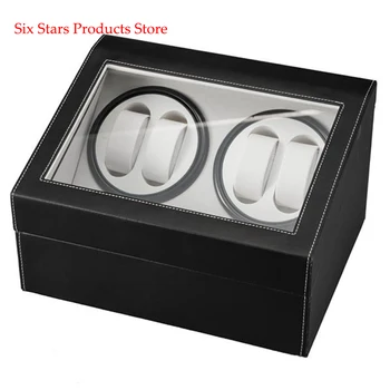 

Black Leather Watch Winder Storage Auto Display Case Box 4 6 Automatic Rotation
