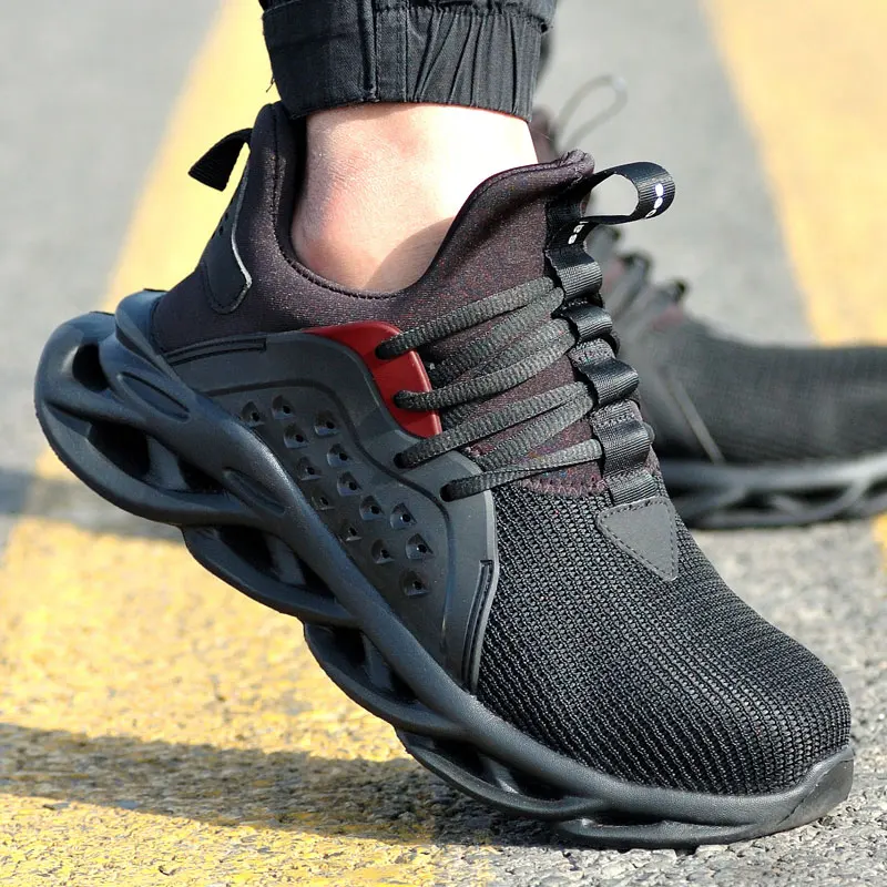 Zapatillas para hombre de seguridad para mujeres puntera de acero ligero Trabajo Botas para excursionista Zapatos Talla 