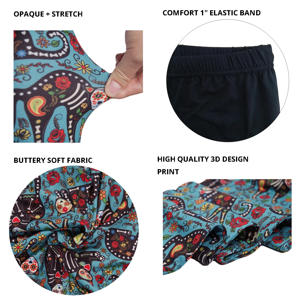 sugar skull printed leggings for women  (14)