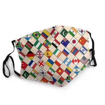 

Flags Of The Countries Of The World Adult Reusable Mouth Face Mask Printed Anti Haze Protection Mask Respirator