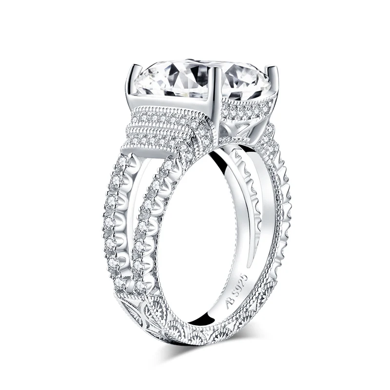 AINUOSHI, модное 925 пробы Серебряное 6.0ct кольцо для помолвки с подушкой и огранкой, имитация бриллианта, свадебные ювелирные кольца, подарок