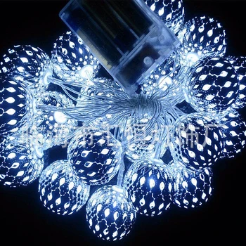 

Garland Round Morocco Ball LED String Lights Battery Christmas Lights Outdoor Decoration For Holiday Wedding Halloween Party