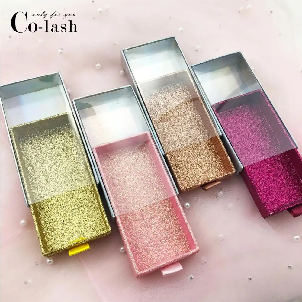 

Colash False Eyelash Drawer Packaging Box Custom Logo Fake 3d Mink eyelashes Boxes Faux Cils lash strip Case Empty box
