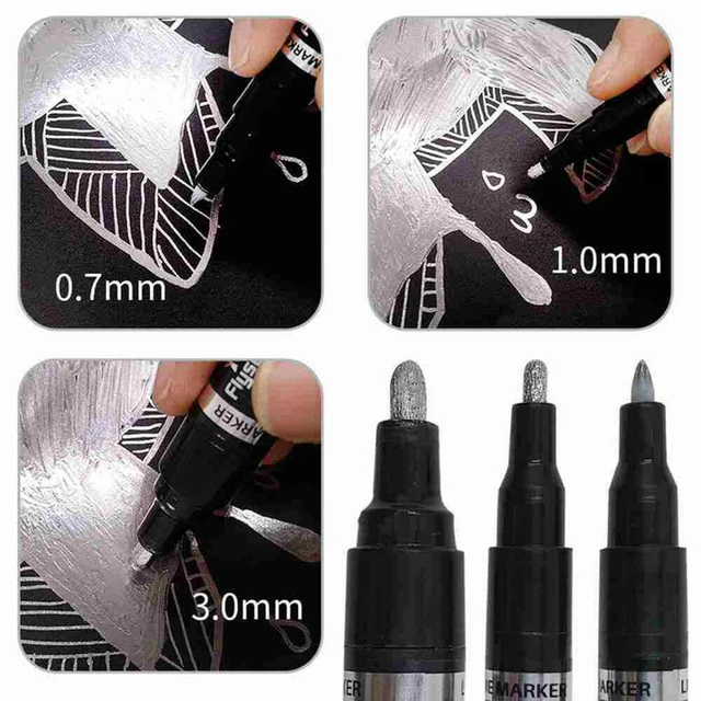 1pcs Electroplating Mirror Silver Paint Pen Hand-repair Chrome-plated Metal  Waterproof Tire Ceramic Touch-up 0.7mm/1mm/3mm Nib - AliExpress