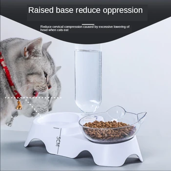 

High Cat Bowl Durable Double Dogs Bowls Stand, Feeding And Watering Supplies For Cats Dog Food Feeder Pet Products Supplies Pets