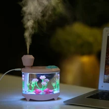 460ml Fish Tank USB Air Humidifier Ultrasonic Car Humidifiers Mist Maker with LED Lights Mini Home Desktop Air Purifier 4 Colors gxz energy bottle usb ultrasonic humidifier 1200mah battery led lights air humidifiers mist maker mini home cup air purifier