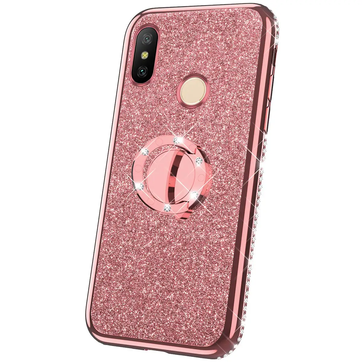 Rhinestone Finger Ring чехол для Xiaomi Mi A2 A3 9T 9 SE 8 Lite Play REDMI 6 Pro 7A 6A 5 Plus K20 Note 7 5 Алмазная Блестящая крышка