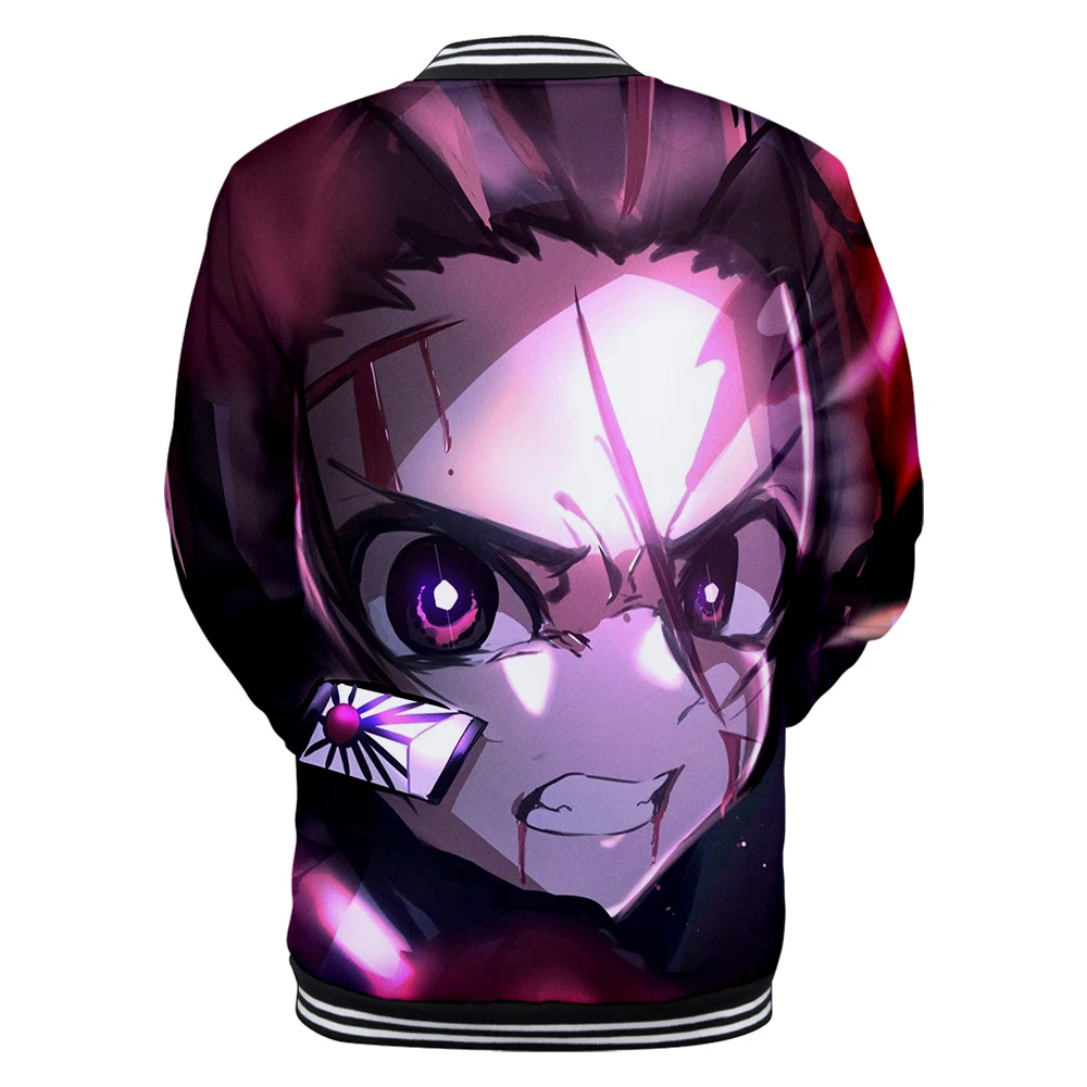 Demon Slayer: Kimetsu no Yaiba мужские куртки Харадзюку аниме бомбер куртки мужские и женские пальто мультфильм уличная бейсбольная Толстовка