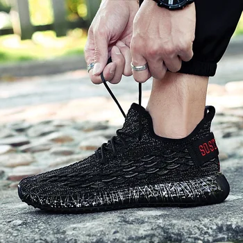 

men Vulcanize shoes casual tenis mens shoes Breathable Flying Woven sport Running Shoes for men fashion sneakers