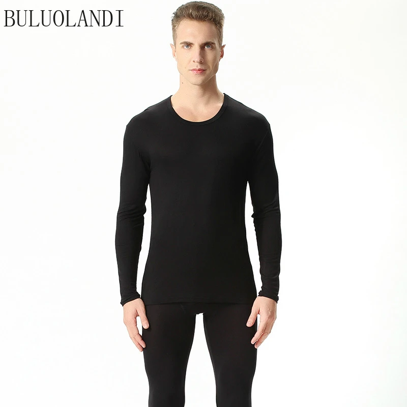 

Men's Suit New Modal Thin Section Plus Fertilizer XL Underwear Qiuyi Qiuku Suits Can Be Worn Round Neck XL-6XL