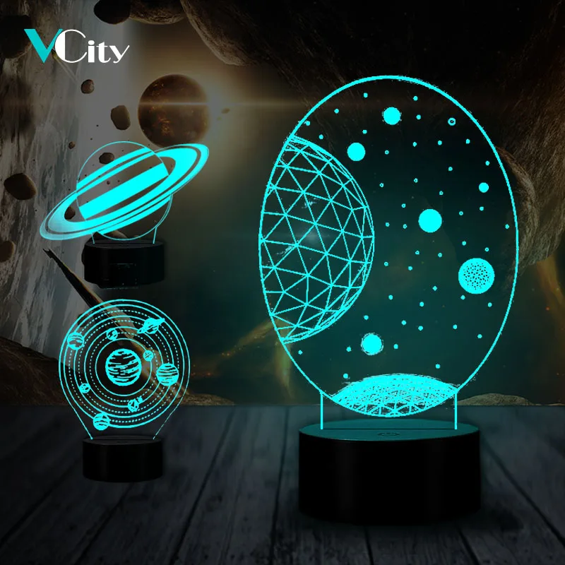 VCity Milky Way Солнечная система 3D атмосферная лампа светодиодный светильник ночник освещение Иллюзия голограммы Оригинальная лампа домашний декор