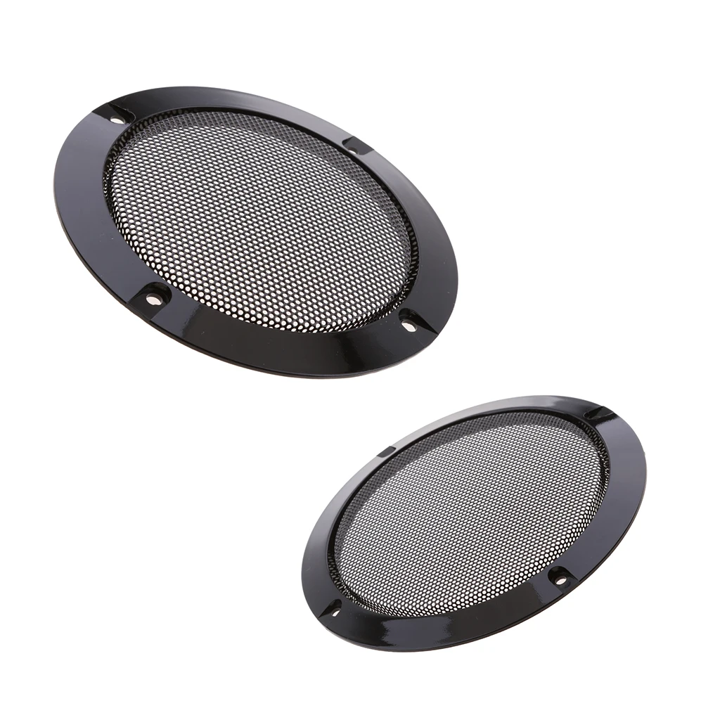6.5inch+4inch Replacement Round Speaker Protective Mesh Cover Case with 8pcs Screws