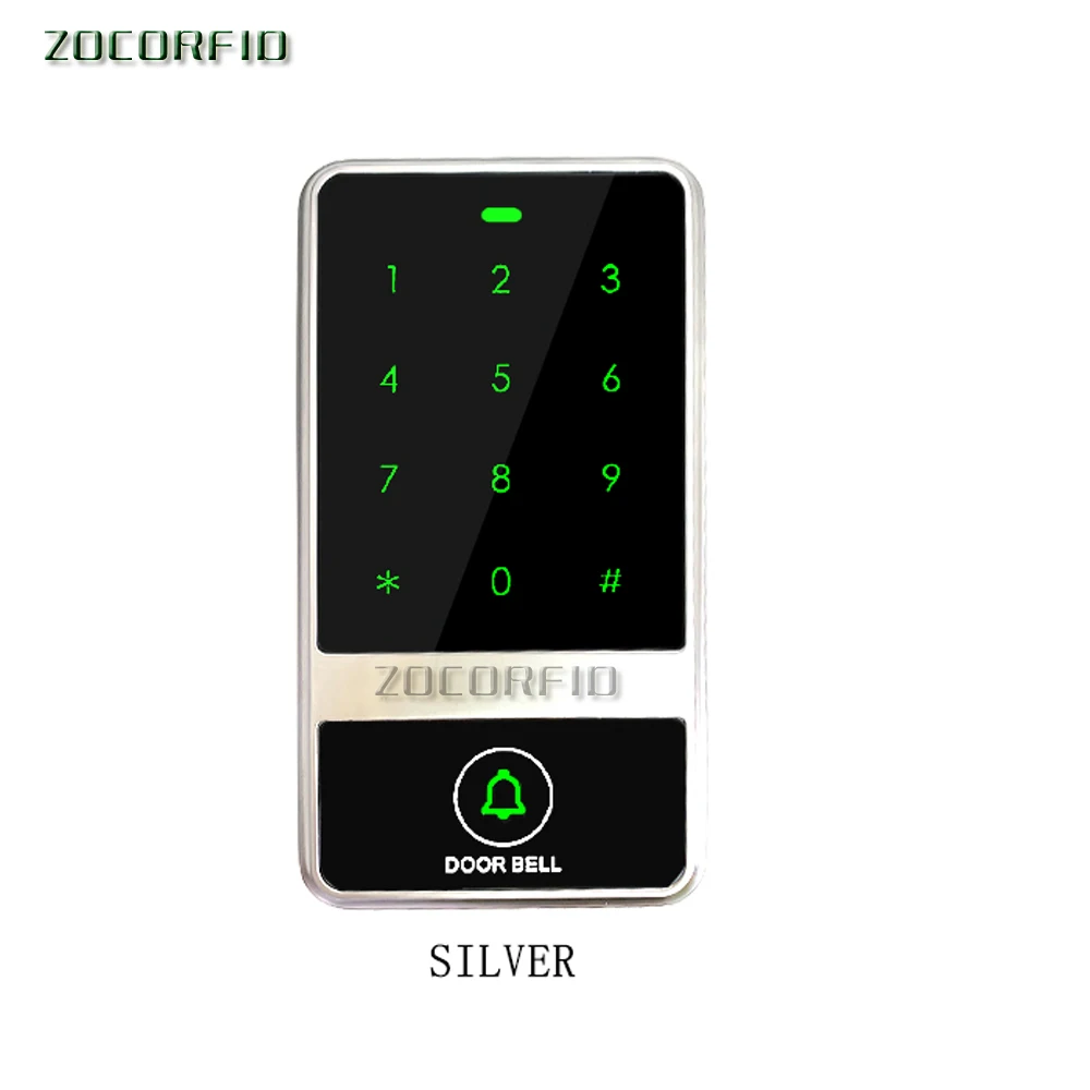 RFID Standalone Access Control Board 125KHz EM Reader Security Touch Metal Keypad 10 key fobs support WG26/34