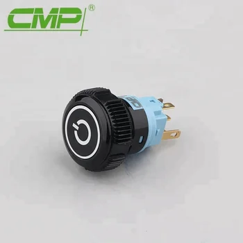 

CMP metal or plastic illuminated black power switch on off push button