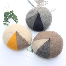 Для взрослых и детей; сезон осень-зима; шерстяной берет; шапка в стиле пэчворк; шапочки; шапка