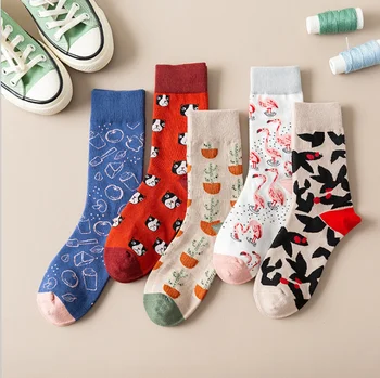 

Harajuku Style 2020 New Fasahion Women's Short Socks Creative Cute Cartoon Pattern Socks Breathable Cotton Socks Crew Socks