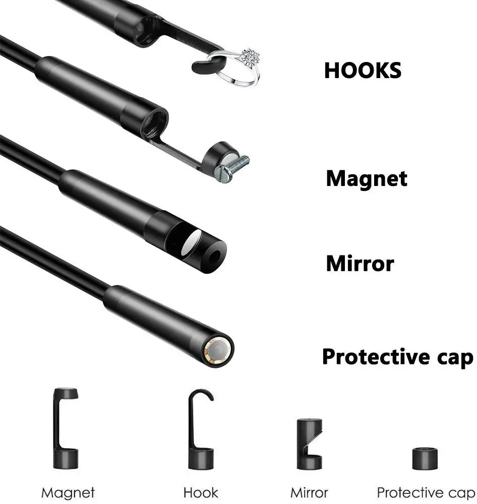  Cámara endoscópica Wifi cámara de inspección endoscopio USB IP68 impermeable inalámbrico borerscopi