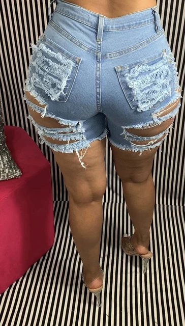 Pantalones cortos Mujer Denim High Ripped